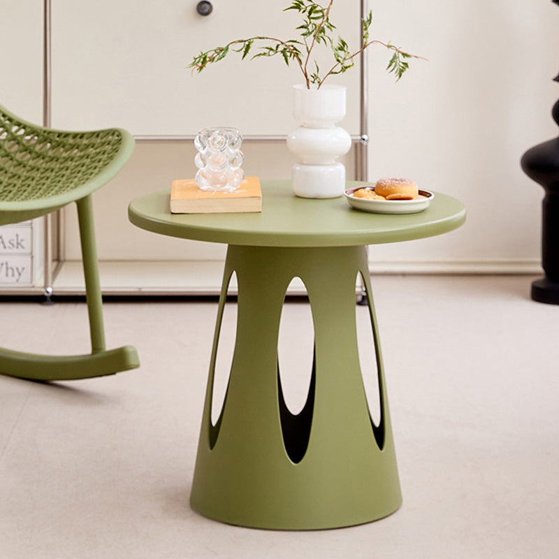 Contemporary Nordic Cylindrical Round PP Plastic Hollow-Carved Design Coffee Table 1-Layer For Living Room & Bedroom