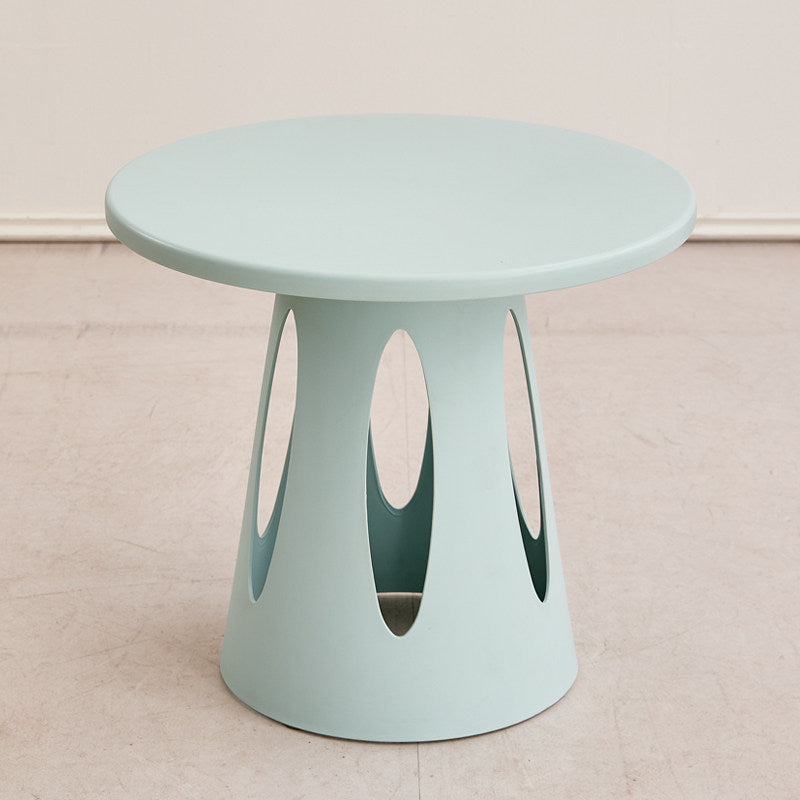 Contemporary Nordic Cylindrical Round PP Plastic Hollow-Carved Design Coffee Table 1-Layer For Living Room & Bedroom