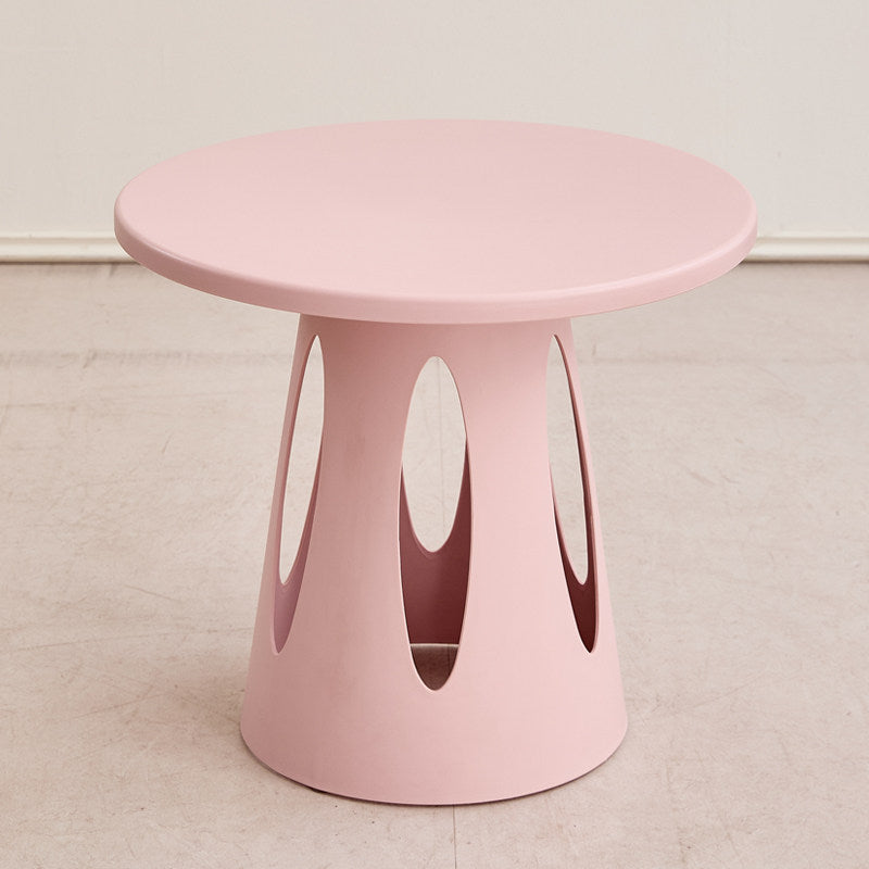 Contemporary Nordic Cylindrical Round PP Plastic Hollow-Carved Design Coffee Table 1-Layer For Living Room & Bedroom