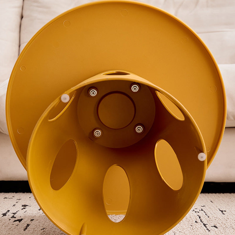 Contemporary Nordic Cylindrical Round PP Plastic Hollow-Carved Design Coffee Table 1-Layer For Living Room & Bedroom