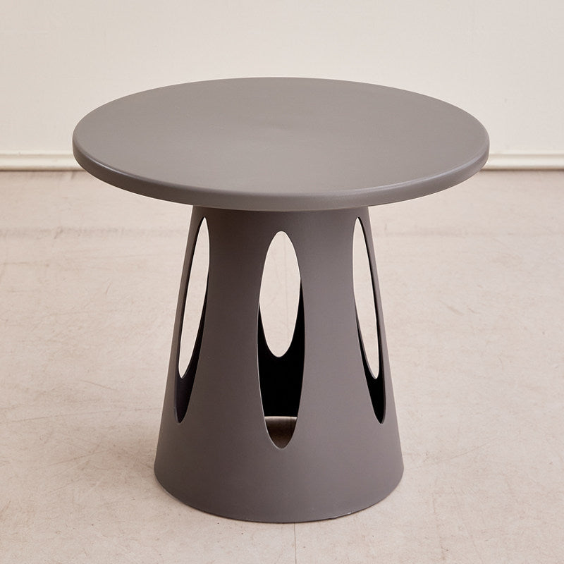 Contemporary Nordic Cylindrical Round PP Plastic Hollow-Carved Design Coffee Table 1-Layer For Living Room & Bedroom