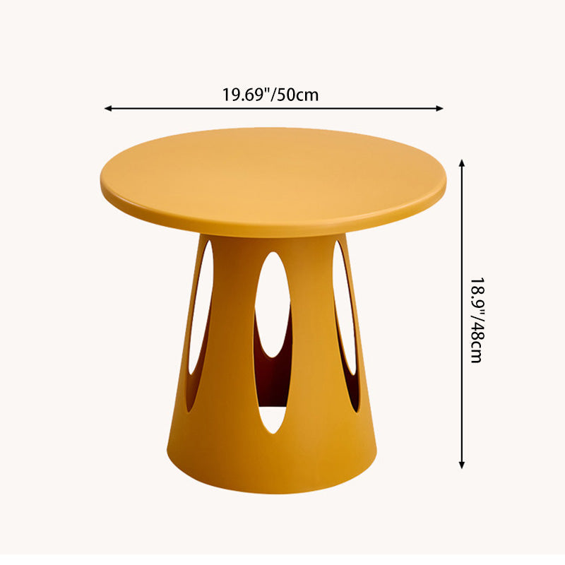 Contemporary Nordic Cylindrical Round PP Plastic Hollow-Carved Design Coffee Table 1-Layer For Living Room & Bedroom