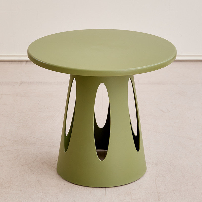 Contemporary Nordic Cylindrical Round PP Plastic Hollow-Carved Design Coffee Table 1-Layer For Living Room & Bedroom