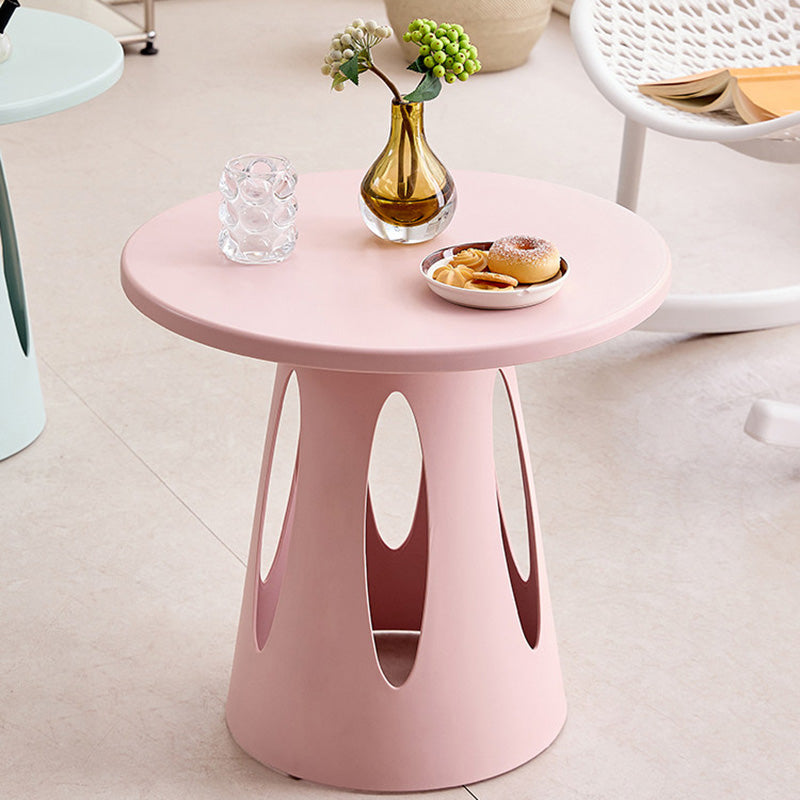 Contemporary Nordic Cylindrical Round PP Plastic Hollow-Carved Design Coffee Table 1-Layer For Living Room & Bedroom