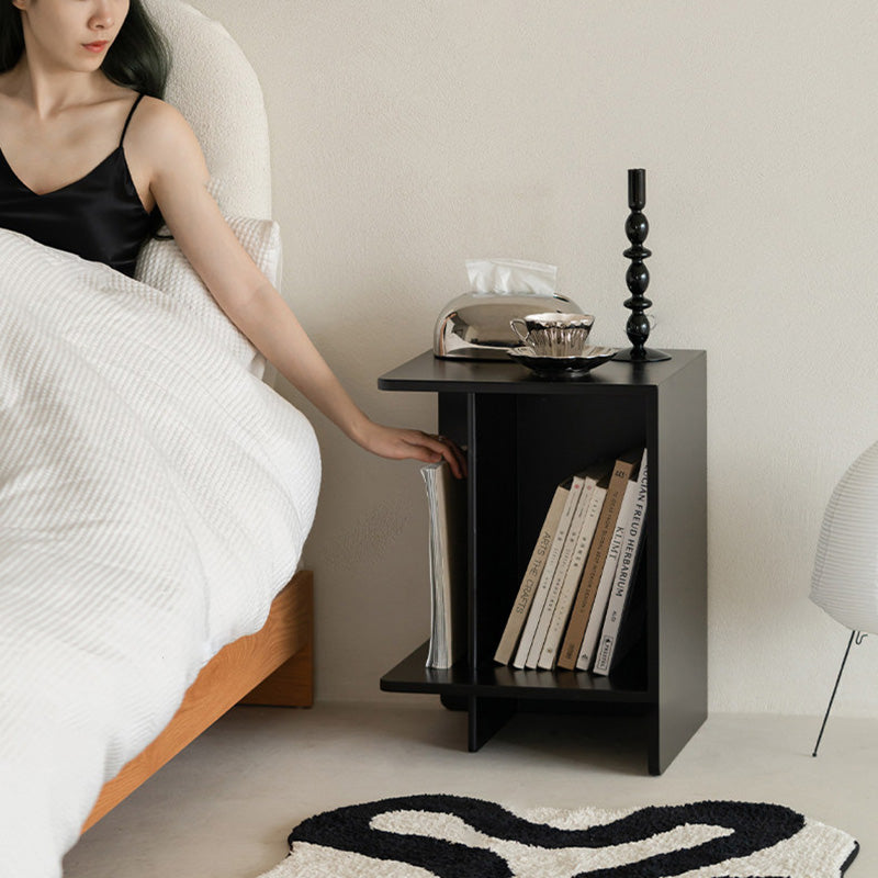 Contemporary Scandinavian Rectangular MDF Displaced Design Coffee Table 2-Tier For Living Room & Bedroom