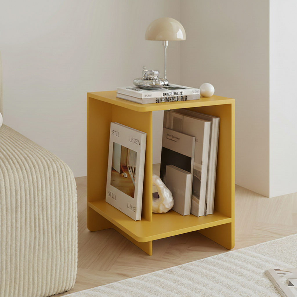 Contemporary Scandinavian Rectangular MDF Displaced Design Coffee Table 2-Tier For Living Room & Bedroom