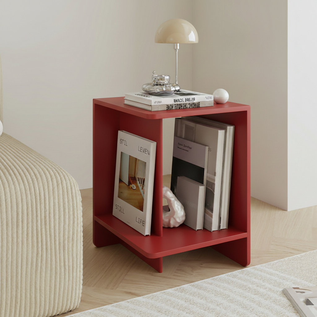 Contemporary Scandinavian Rectangular MDF Displaced Design Coffee Table 2-Tier For Living Room & Bedroom