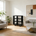 Contemporary Industrial Rectangular Carbon Steel Movable Storage Shelf 4-Tier For Living Room