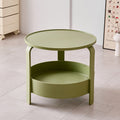 Modern Minimalist Round PP Plastic Durable Lightweight Coffee Table 2-Layer For Living Room