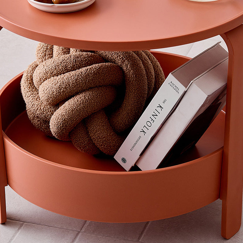 Modern Minimalist Round PP Plastic Durable Lightweight Coffee Table 2-Layer For Living Room