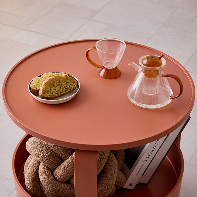 Modern Minimalist Round PP Plastic Durable Lightweight Coffee Table 2-Layer For Living Room