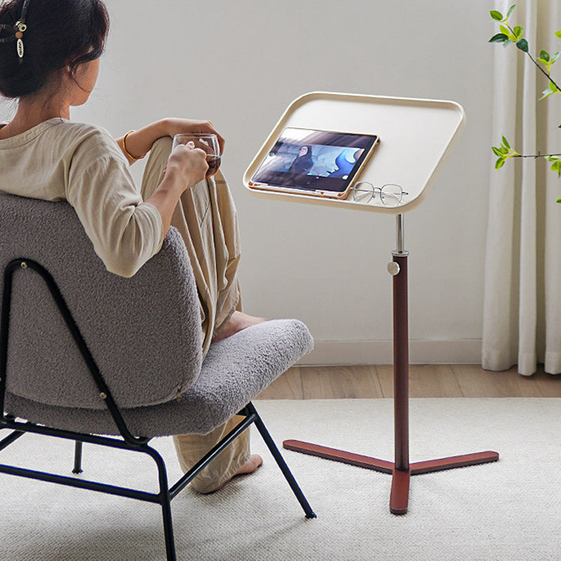 Contemporary Industrial Plywood Stainless Steel & Steel Alloy Liftable Side Table 1-Tier For Living Room