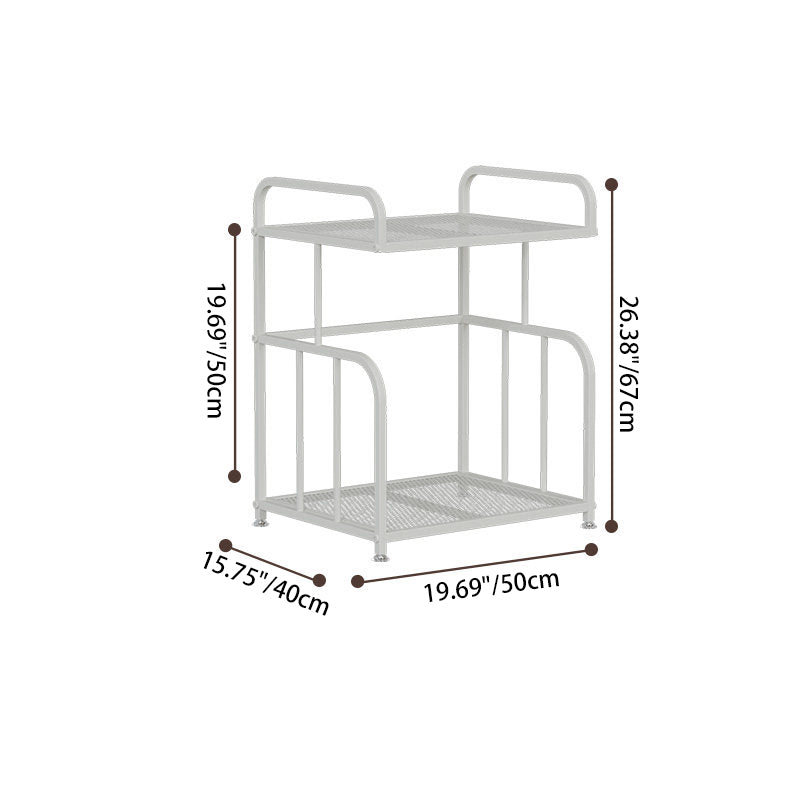 Modern Minimalist Trapezoid Iron Lightweight Storage Shelf 2/3-Layer For Home Office