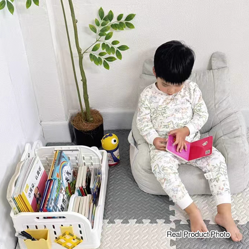 Modern Minimalist PP Plastic Cartoon Bear Trapezoidal Kids Lightweight Desktop Bookshelf 2-Divider For Study