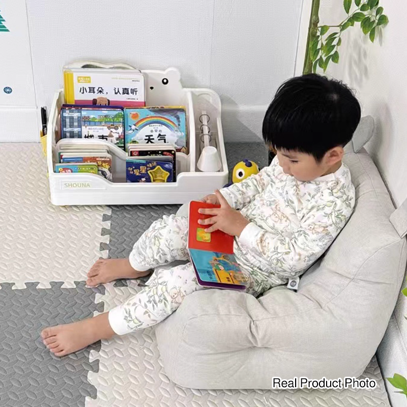 Modern Minimalist PP Plastic Cartoon Bear Trapezoidal Kids Lightweight Desktop Bookshelf 2-Divider For Study
