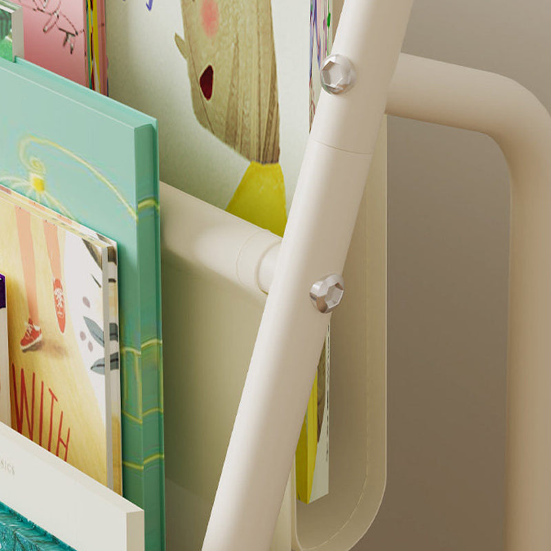 Modern Simplicity Iron Polyester Fabric Cartoon Line Bear Kids Lightweight Bookshelf 4-Tier For Study