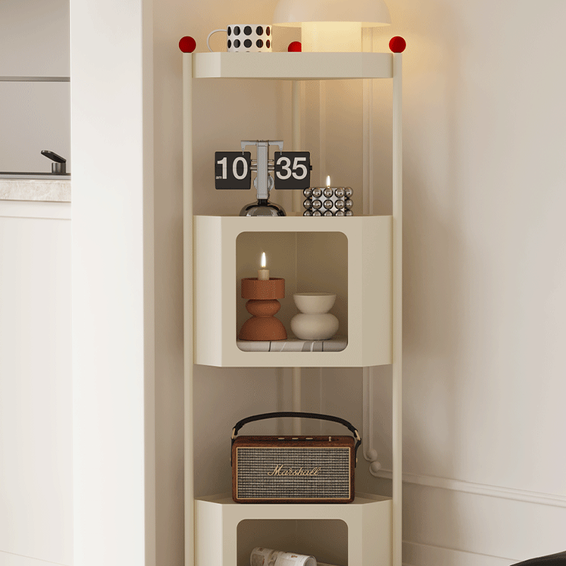 Contemporary Industrial Iron Triangular Floor-Standing Corner Storage Shelf 3-Layer For Living Room