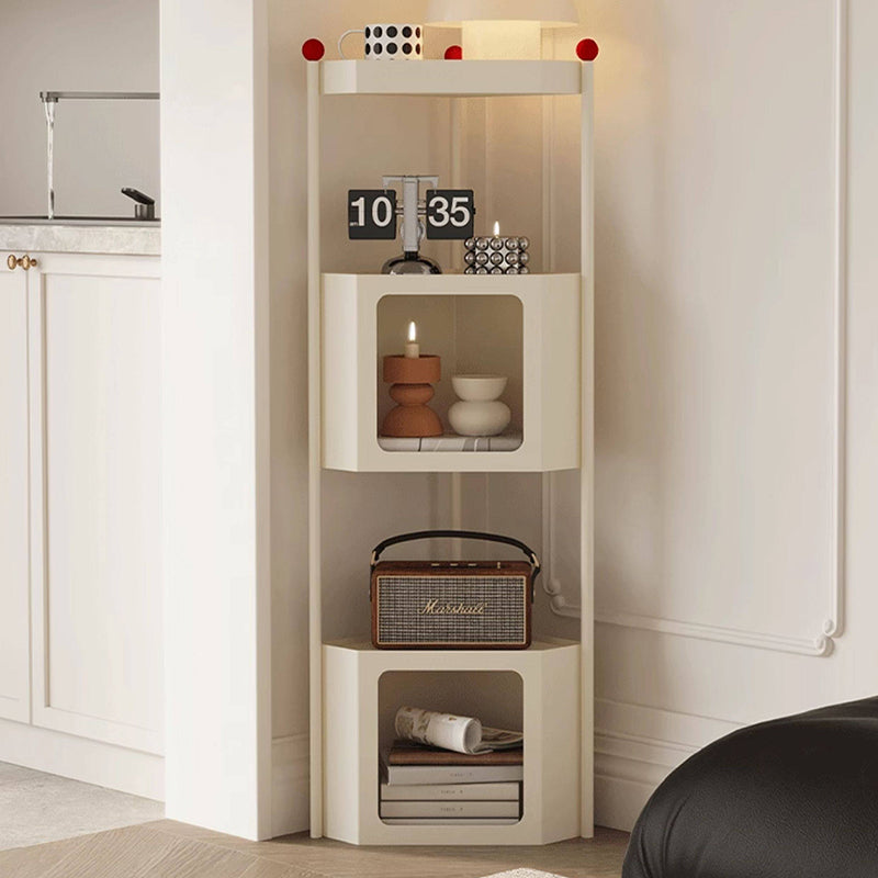 Contemporary Industrial Iron Triangular Floor-Standing Corner Storage Shelf 3-Layer For Living Room