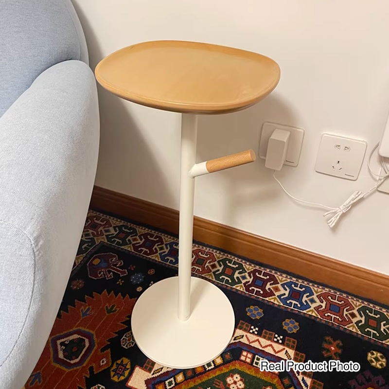 Modern Minimalist Iron Beech Wood Branch-Shaped Lightweight Portable Side Table 1-Tray For Living Room