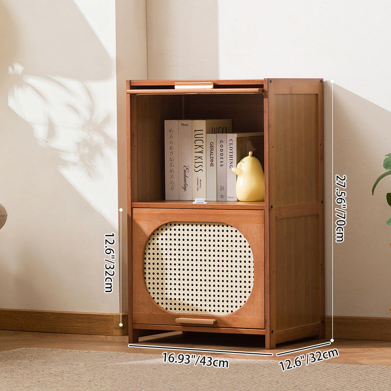 Traditional Chinese Bamboo Plastic Rattan Openwork Square Storage Cabinet 1/2/3/4/5-Storage For Living Room