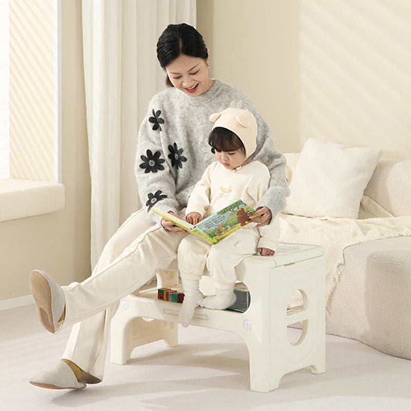 Modern Minimalist PE Foldable Square Kids Study Desk Chair Set 2-Tier Folding Toddler Desk For Living Room
