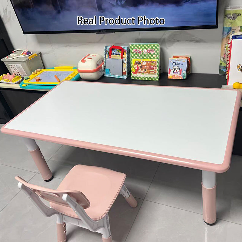 Modern Minimalist Particle Board PP Cylindrical Square Kids Study Table With Adjustable Height For Living Room