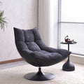Modern Luxury Swivel Accent Chair - Chenille Fabric & Eco-Friendly Faux Leather Lounge Chair For Living Room & Bedroom