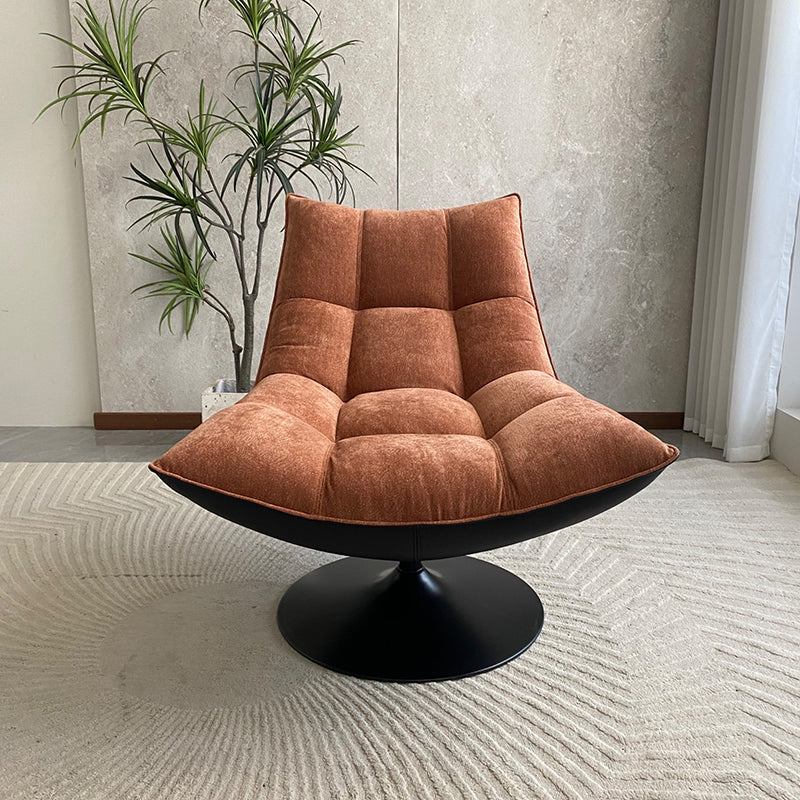 Modern Luxury Swivel Accent Chair - Chenille Fabric & Eco-Friendly Faux Leather Lounge Chair For Living Room & Bedroom
