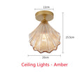 Vintage Shell Glass Pendant Light