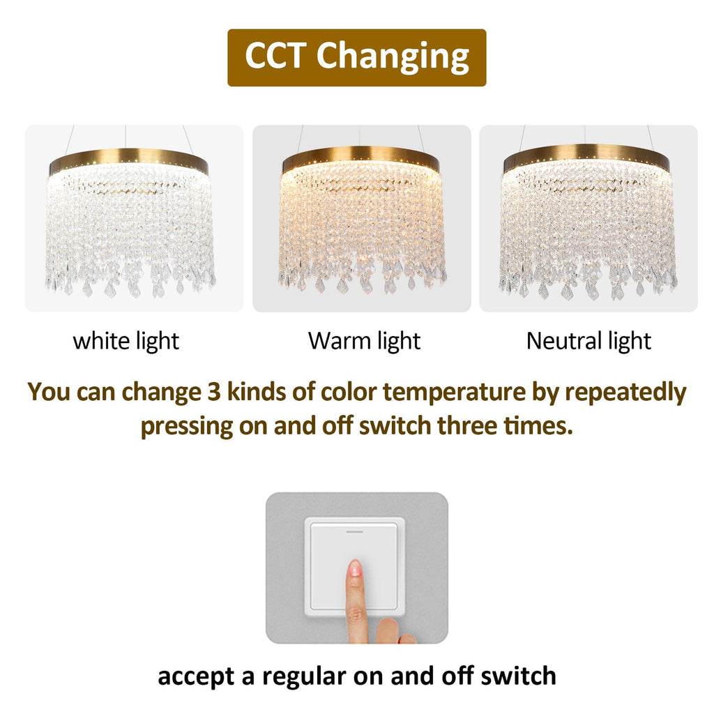 Luxury Golden Tassels Crystal Circular Chandelier
