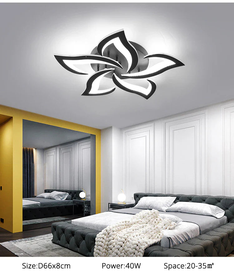 Modern Acrylic Iron Flower Chandelier Lamp