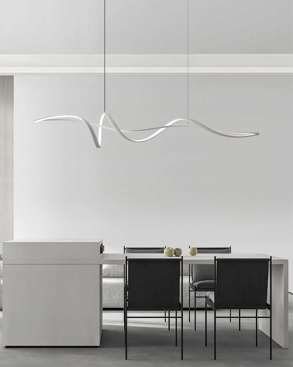 Aluminum Ribbon Shape LED Chandelier