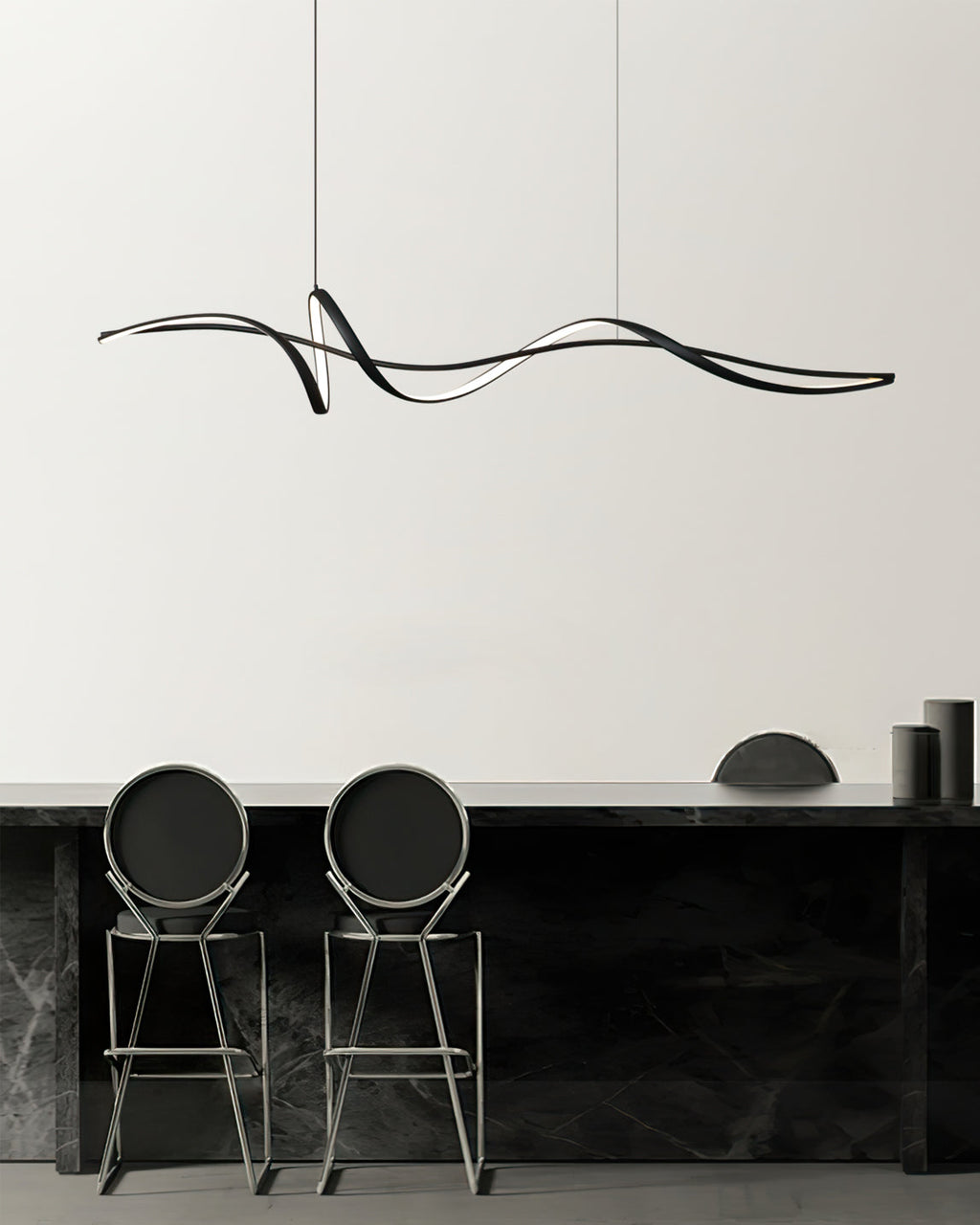 Aluminum Ribbon Shape LED Chandelier