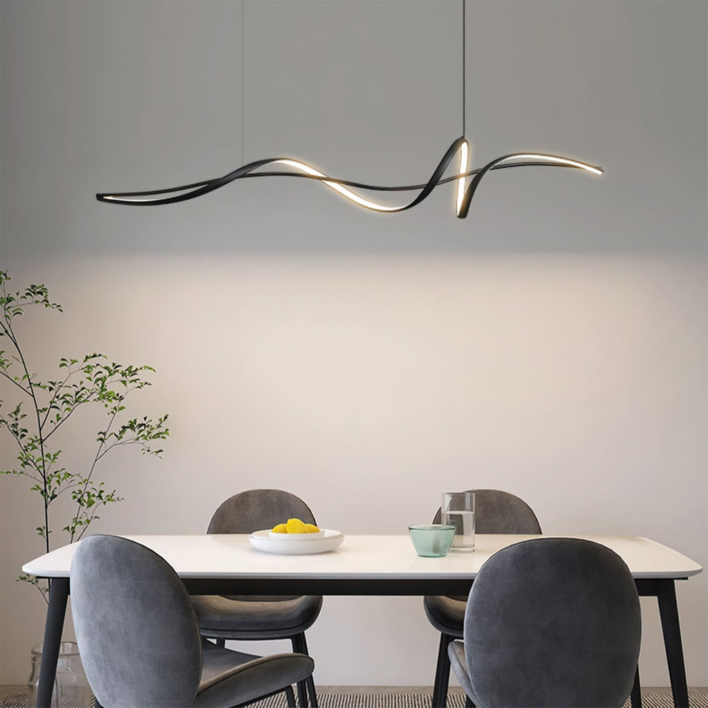 Aluminum Ribbon Shape LED Chandelier