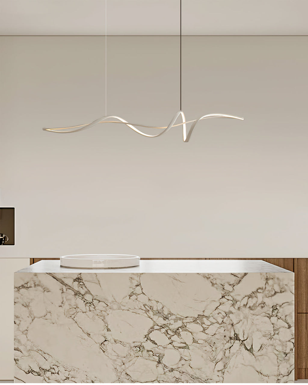 Aluminum Ribbon Shape LED Chandelier