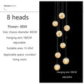 Modern Spiral Stair Glass Ball String Chandelier