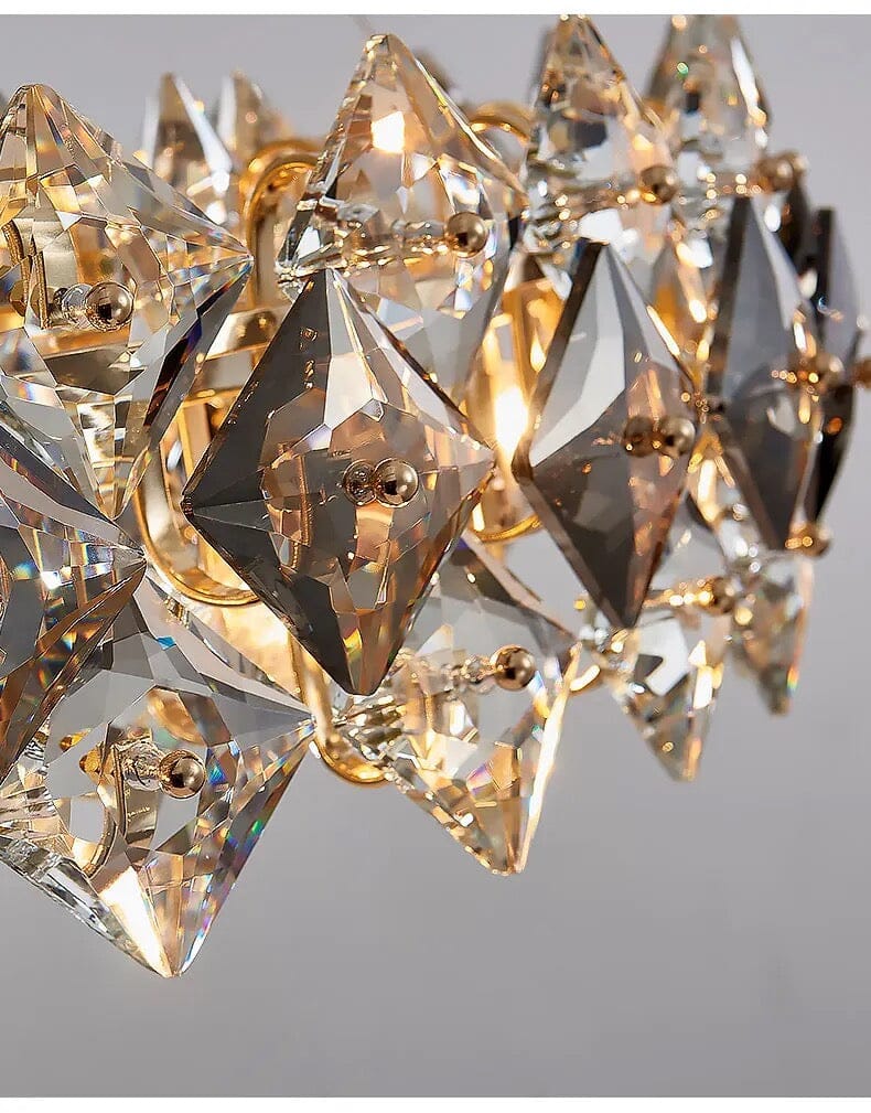 Nordic Gold LED Loft Lattice Crystal Chandelier