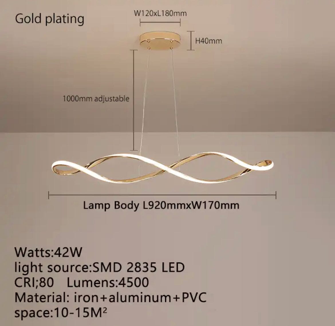Modern Spiral Curvature LED chandeliers