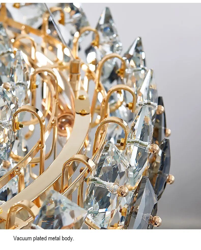 Nordic Gold LED Loft Lattice Crystal Chandelier